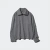 Pullover da donna in jersey spazzolato con mezza zip Pullover da donna in jersey spazzolato con mezza zip