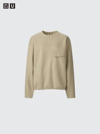 Pullover in jersey spazzolato da donna