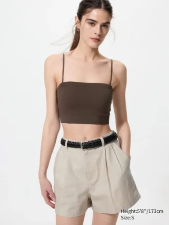 Reggiseno a fascia senza ferretti a coste da donna