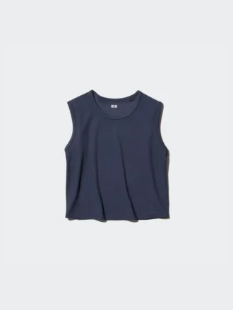 T-shirt a costine morbida AIRism da donna | Senza maniche