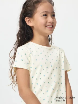 T-shirt a costine per bambini | Fiore