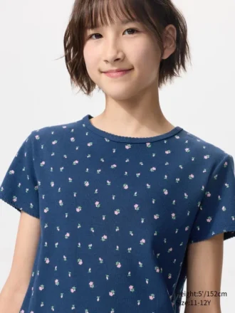 T-shirt a costine per bambini | Fiore