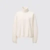 T-shirt a manica lunga con collo Dolcevita in jersey spazzolato da donna T-shirt a manica lunga con collo Dolcevita in jersey spazzolato da donna