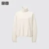 T-shirt a manica lunga con collo Dolcevita in jersey spazzolato da donna T-shirt a manica lunga con collo Dolcevita in jersey spazzolato da donna