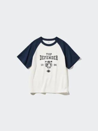 T-shirt a maniche corte con stampa grafica in cotone AIRism per bambini