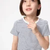 T-shirt a righe a costine per bambini