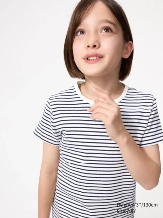 T-shirt a righe a costine per bambini