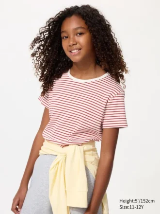 T-shirt a righe a costine per bambini