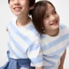 T-shirt a righe in cotone AIRism per bambini T-shirt a righe in cotone AIRism per bambini