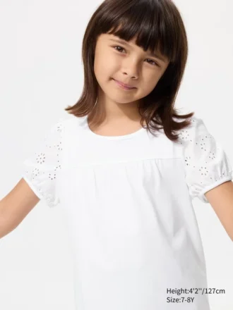 T-shirt con maniche a sbuffo per bambini | Ricamo