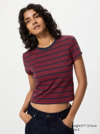 T-shirt corto da donna | A righe