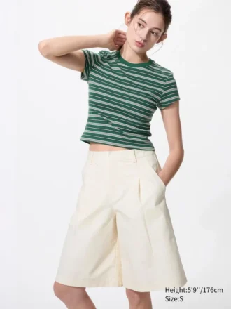 T-shirt corto da donna | A righe