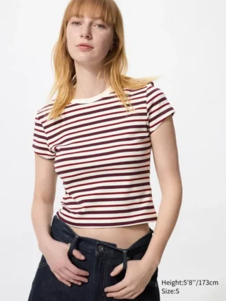 T-shirt corto da donna | A righe