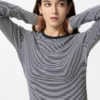 T-shirt da donna a costine morbide | A righe T-shirt da donna a costine morbide | A righe