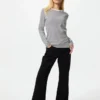 T-shirt da donna a costine morbide | A righe T-shirt da donna a costine morbide | A righe