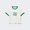 T-shirt da donna a maniche corte con stampa AIRism in cotone T-shirt da donna a maniche corte con stampa AIRism in cotone