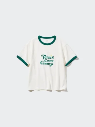 T-shirt da donna a maniche corte con stampa AIRism in cotone