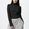 T-shirt da donna AIRism Soft con mezza zip T-shirt da donna AIRism Soft con mezza zip