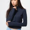 T-shirt da donna AIRism Soft con mezza zip T-shirt da donna AIRism Soft con mezza zip
