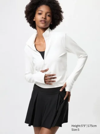 T-shirt da donna AIRism Soft con mezza zip
