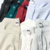 T-shirt da donna con collo Henley a costine T-shirt da donna con collo Henley a costine