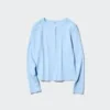 T-shirt da donna con collo Henley a costine T-shirt da donna con collo Henley a costine