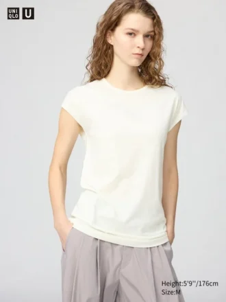 T-shirt da donna con maniche ad aletta