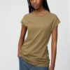 T-shirt da donna con maniche ad aletta T-shirt da donna con maniche ad aletta