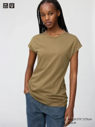 T-shirt da donna con maniche ad aletta