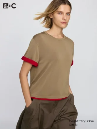 T-shirt da donna in maglia dal taglio ampio