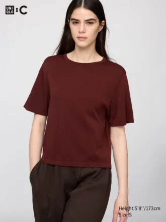 T-shirt da donna in maglia dal taglio ampio