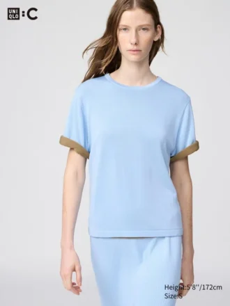 T-shirt da donna in maglia dal taglio ampio