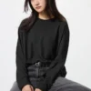 T-shirt da donna in morbido pile lavorato a maglia | Maglie a manica lunga