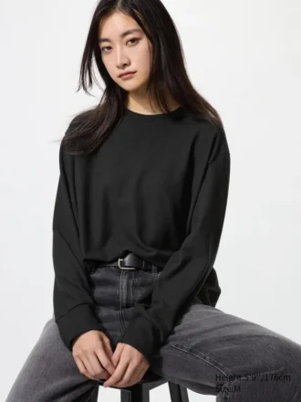 T-shirt da donna in morbido pile lavorato a maglia | Maglie a manica lunga