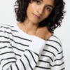 T-shirt da donna in tessuto waffle | A righe T-shirt da donna in tessuto waffle | A righe