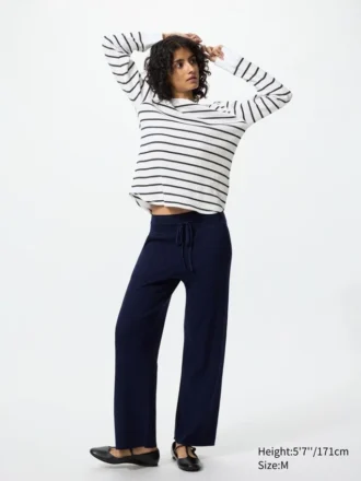 T-shirt da donna in tessuto waffle | A righe T-shirt da donna in tessuto waffle | A righe