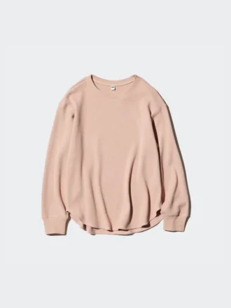 T-shirt da donna in tessuto waffle | Maglie a manica lunga