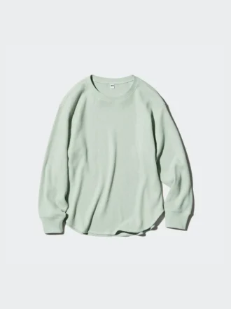 T-shirt da donna in tessuto waffle | Maglie a manica lunga