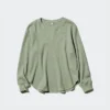 T-shirt da donna in tessuto waffle | Maglie a manica lunga T-shirt da donna in tessuto waffle | Maglie a manica lunga