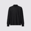 T-shirt da uomo a maniche lunghe in jersey spazzolato con collo alto T-shirt da uomo a maniche lunghe in jersey spazzolato con collo alto
