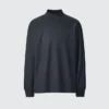 T-shirt da uomo a maniche lunghe in jersey spazzolato con collo alto T-shirt da uomo a maniche lunghe in jersey spazzolato con collo alto