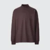 T-shirt da uomo a maniche lunghe in jersey spazzolato con collo alto T-shirt da uomo a maniche lunghe in jersey spazzolato con collo alto