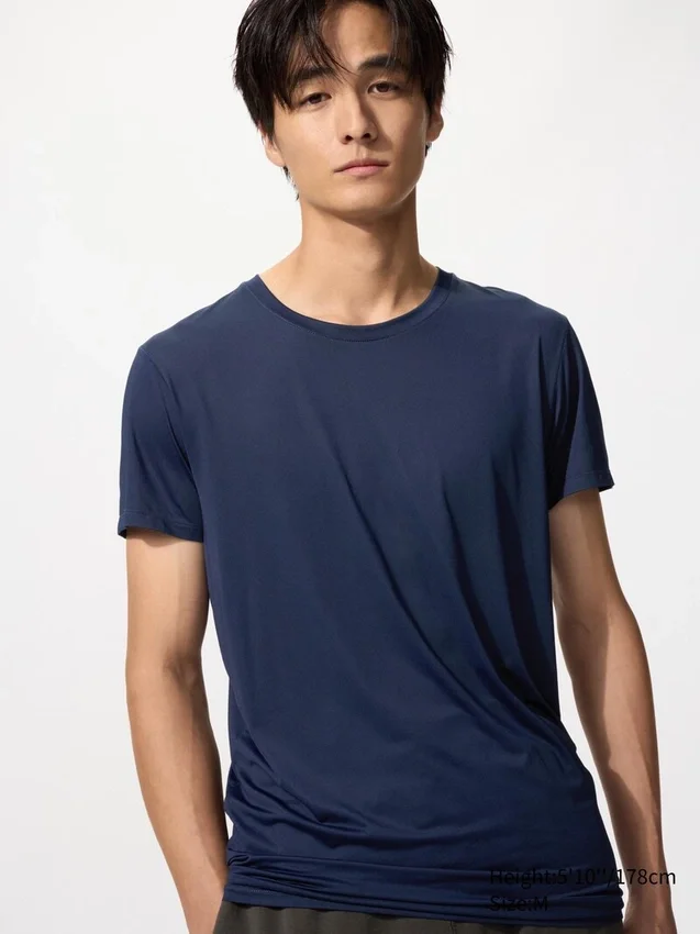 T-shirt da uomo AIRism con collo rotondo T-shirt da uomo AIRism con collo rotondo