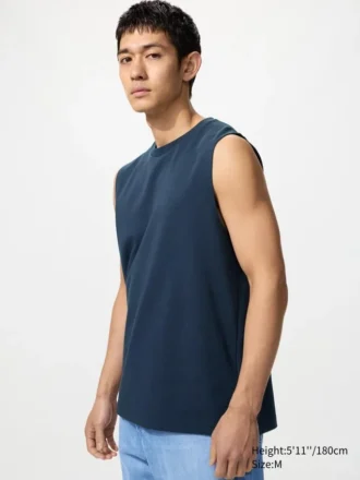 T-shirt da uomo in cotone AIRism | Senza maniche