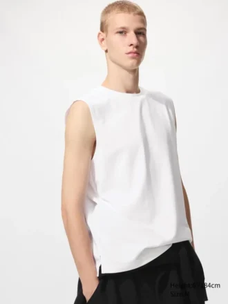 T-shirt da uomo in cotone AIRism | Senza maniche