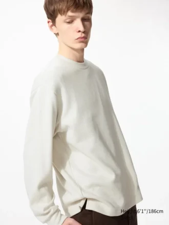 T-shirt da uomo in morbido pile lavorato a maglia