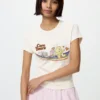 T-shirt grafica da donna con personaggi allegri UT T-shirt grafica da donna con personaggi allegri UT