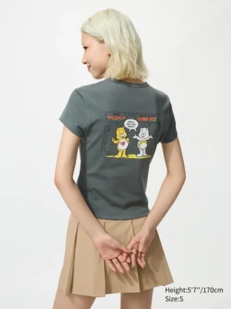 T-shirt grafica da donna con personaggi allegri UT