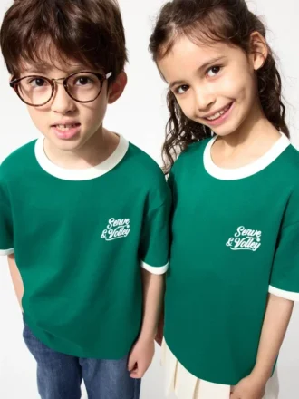 T-shirt grafica in cotone AIRism per bambini