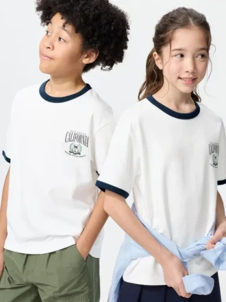 T-shirt grafica in cotone AIRism per bambini